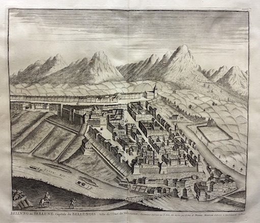 Mortier Pierre (1661-1711) Belluno, ou Bellune, Capitale du Bellunois. Ville de l'Etat de Venitiens 1704 Amsterdam 